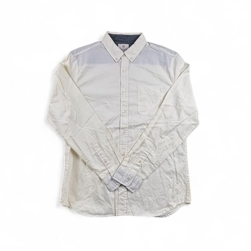 NWT AG Adriano Goldschmied Cream Button Down Shirt Men’s M Preppy Classic